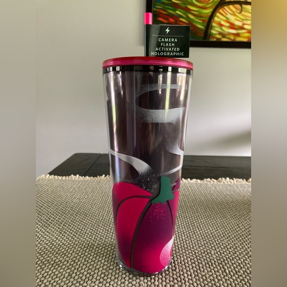 Starbucks Halloween camera flash activated holographic tumbler.